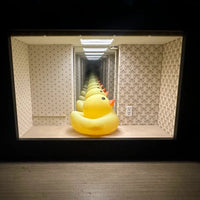 Miroir infini LED boîte à ombre cadre en bois pour figurines