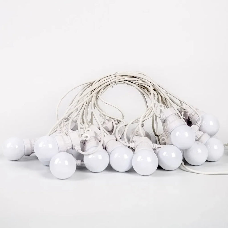 Guirlande guinguette G50 LED extérieur connectable – guirlande à câble blanc en rouleau