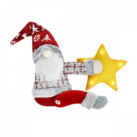 Cimier de sapin lumineux gnome – gnome à étoile lumineuse sur fond blanc