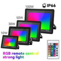 Projecteur LED extérieur RGB IP66 avec télécommande, 30, 50 ou 100 W