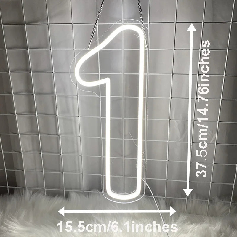 Néon LED mural chiffre ou étoile d'anniversaire – vue 6
