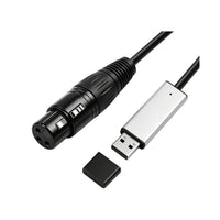 Câble interface USB vers DMX512 – détail de la prise XLR et de l'interface