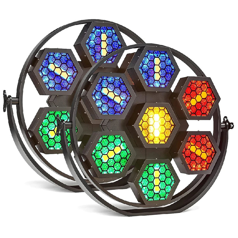 Projecteur vintage 350 W à 7 cellules hexagonales – lot de 2 projecteurs sur fond blanc