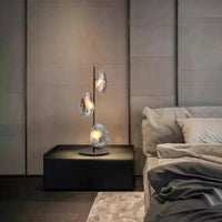 Lampadaire LED à globes en verre, pied noir ou doré, 90 ou 180 cm, 3 teintes de lumière
