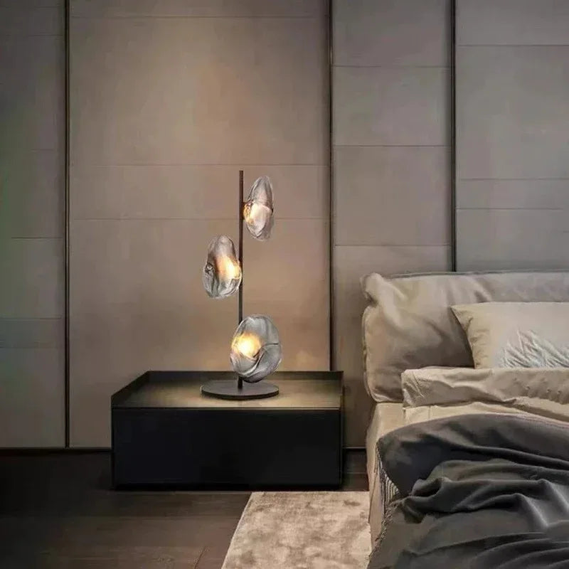 Lampadaire LED à globes en verre, pied noir ou doré, 90 ou 180 cm, 3 teintes de lumière