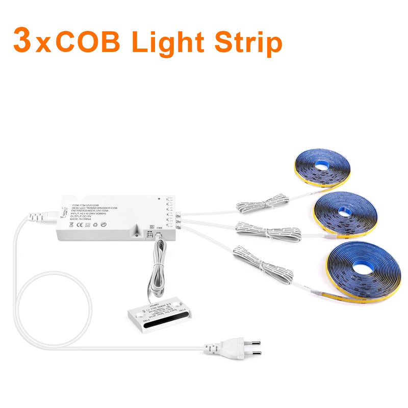 Ruban LED placard à détecteur d'ouverture de porte – kit à trois rubans