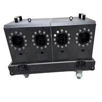 Machine à bulles de fumée 3000 W – face avant à 4 sorties entourées de LED, dans son flight case