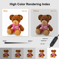 Boîte à lumière photo 40 cm – rendu des couleurs et réglage de la luminosité