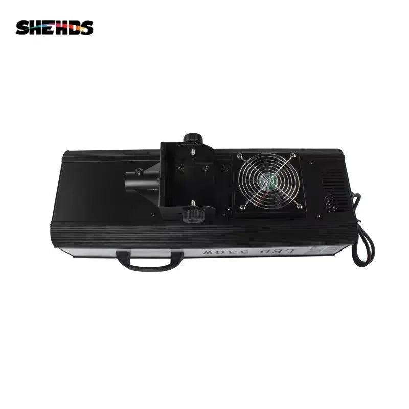 Projecteur de poursuite LED 330 W – vue de dessous avec ventilateur et poignée