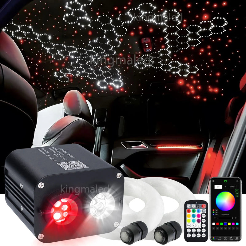 Kit ciel étoilé voiture fibre optique double tête 20 W, application Bluetooth