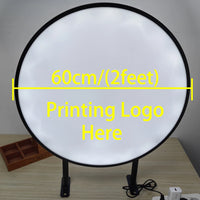Enseigne drapeau ronde 60 cm – face blanche de 60 cm prête pour l'impression