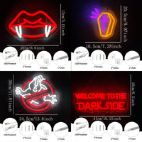 Néon Halloween – schéma des dimensions des quatre motifs