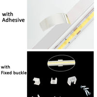 Bande LED COB 220 V – adhésif au dos et clips de fixation