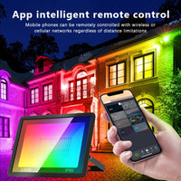Projecteur LED extérieur connecté Wi-Fi, RGB et blanc, 30 à 100 W