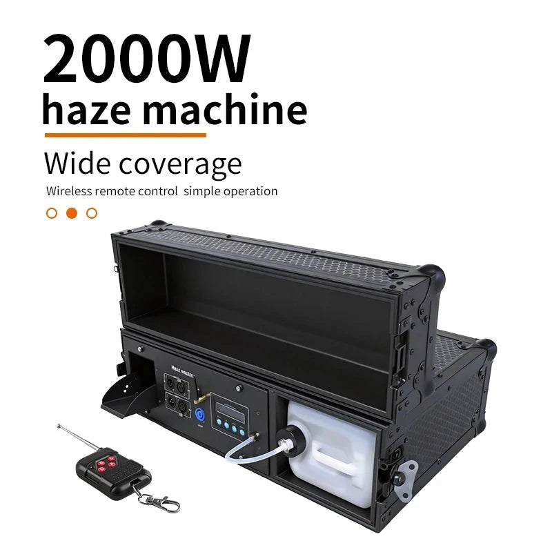 Machine à brouillard 2000 W en flight case, DMX et télécommande sans fil