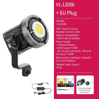 Lumière COB vidéo 120 ou 200 W bicolore ou RGB, application, V-Mount