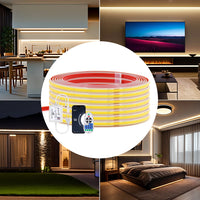 Ruban LED extérieur 220 V COB IP65 – usages en cuisine, salon, chambre et extérieur