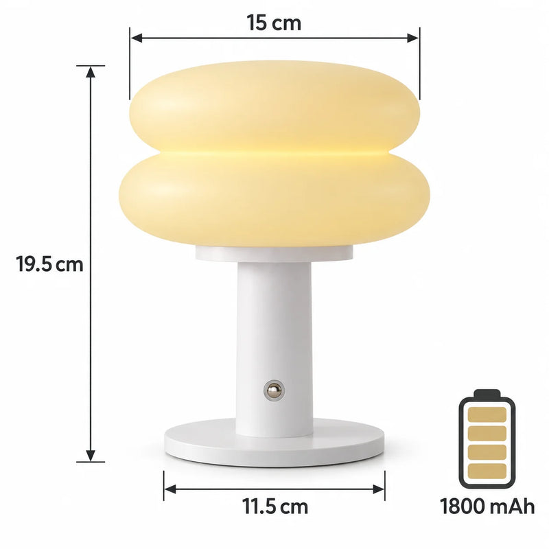 Lampe champignon double dôme à 3 teintes de lumière, USB ou batterie