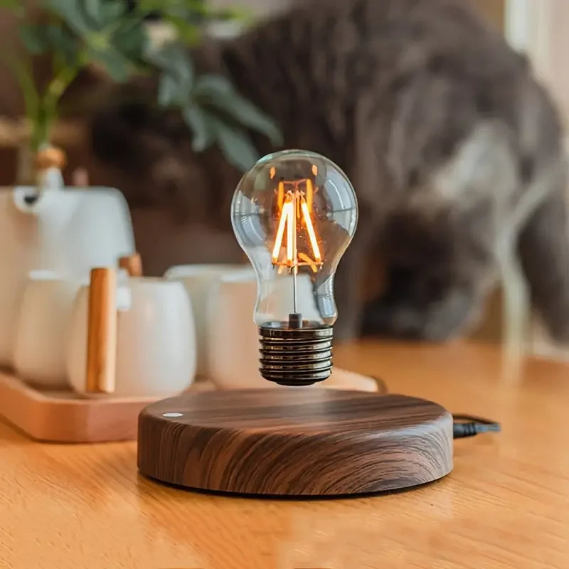 Lampe lune en lévitation magnétique 14 cm ou ampoule flottante, tactile
