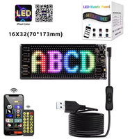Panneau LED défilant flexible – format 17,3 x 7 cm (16 x 32 LED) avec ses accessoires