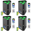 Lot de 4 uplights triangulaires sur batterie, 3 x 20 W RGBWA UV