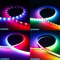 Ruban LED COB WS2812B – effets de couleur selon la densité et la largeur du circuit