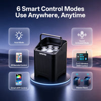 Uplight PAR LED sans fil IP65 sur batterie, 7 LED RGBWA UV 20 W