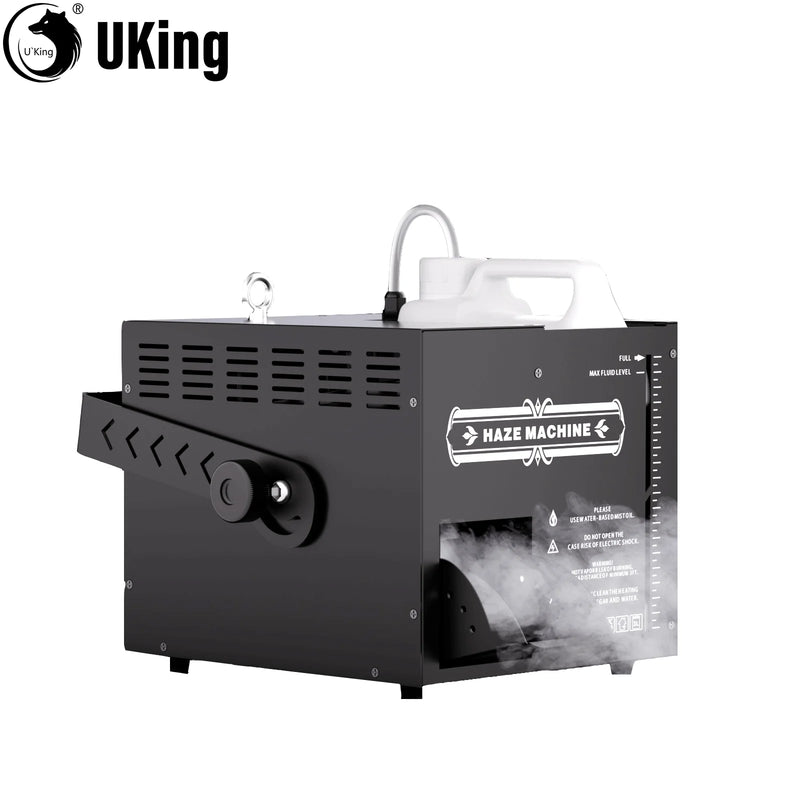 Machine à brouillard haze 1000 W – vue de trois quarts avec sortie de brume