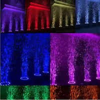 Machine à bulles LED – colonnes de bulles éclairées en violet, rouge, vert et bleu
