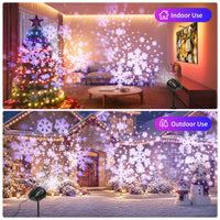 Projecteur flocons de neige à 2 têtes, minuterie, IP65, intérieur et extérieur