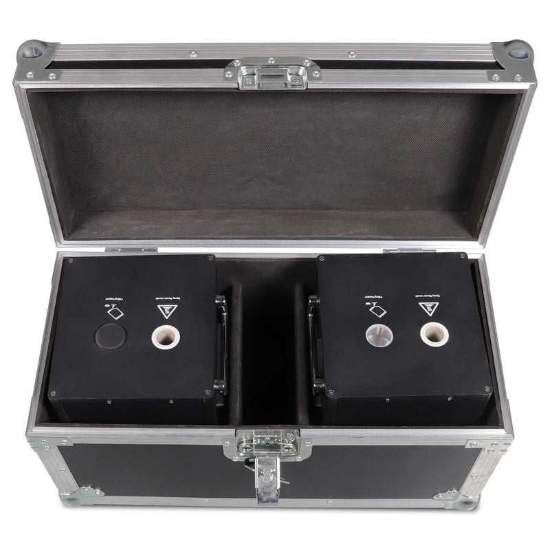 Flight case à roulettes pour 2 machines à étincelles froides, 57 x 28 x 30,5 cm