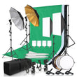 Kit studio photo à la pièce : 4 kits softbox et 4 cadres de fond de 2,4 x 4 m, 12 articles