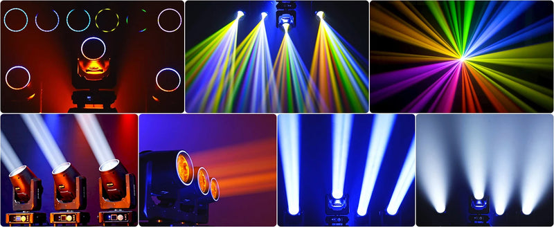 Lyres beam 230 W avec flight case – faisceaux et prisme en couleurs