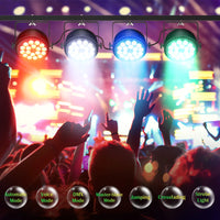 Projecteur PAR LED DMX 18 x 8 W RGBW, lot de 4 pour DJ et scène