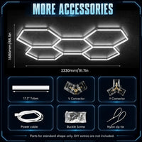 Kit éclairage LED hexagonal garage 3, 5, 8 ou 14 hexagones 6500 K