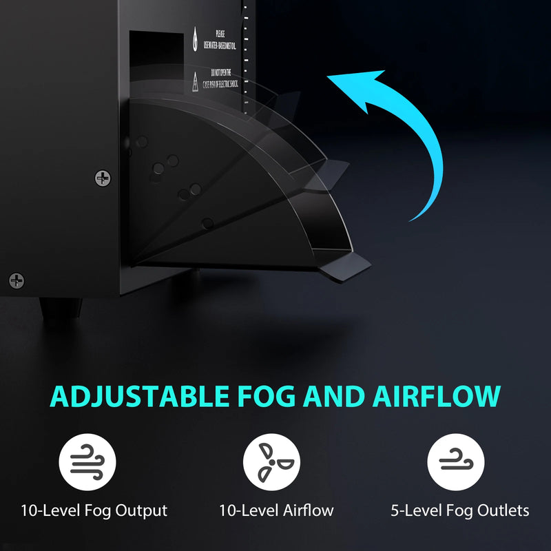 Machine à brouillard haze 1000 W – sortie de brume réglable : 10 niveaux de débit et 5 sorties
