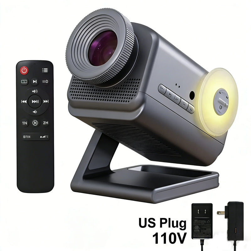 Projecteur d'étoiles holographique 3D – projecteur gris argent avec télécommande et adaptateur secteur américain