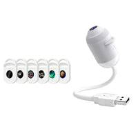 Mini projecteur galaxie USB – capsule blanche à bras flexible et 6 films