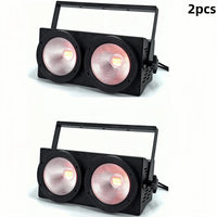 Lot de 2 projecteurs blinder LED COB 2 x 100 W RGBWAUV, DMX et stroboscope