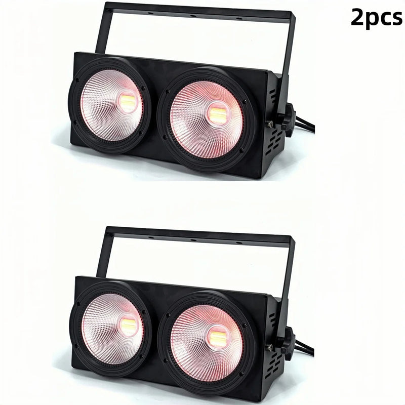 Lot de 2 projecteurs blinder LED COB 2 x 100 W RGBWAUV, DMX et stroboscope