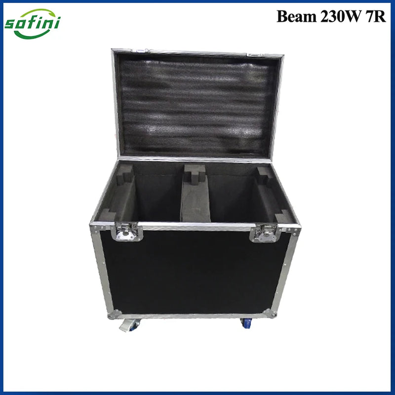 Lyres beam 7R 230 W – flight case à deux compartiments, ouvert