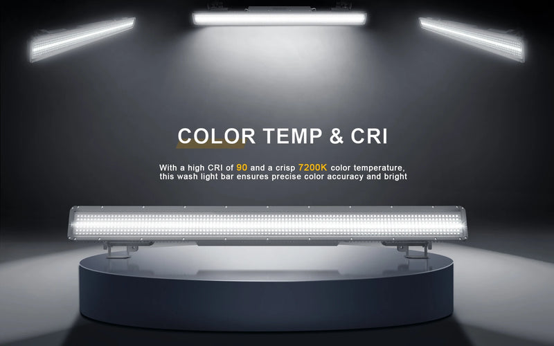 Barre stroboscope LED IP65 250 W – température de couleur 7 200 K et indice de rendu des couleurs 90