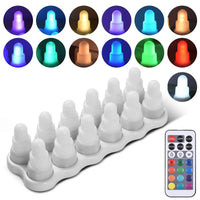 Lot de 12 bougies LED rechargeables multicolores ou ambre, base de charge