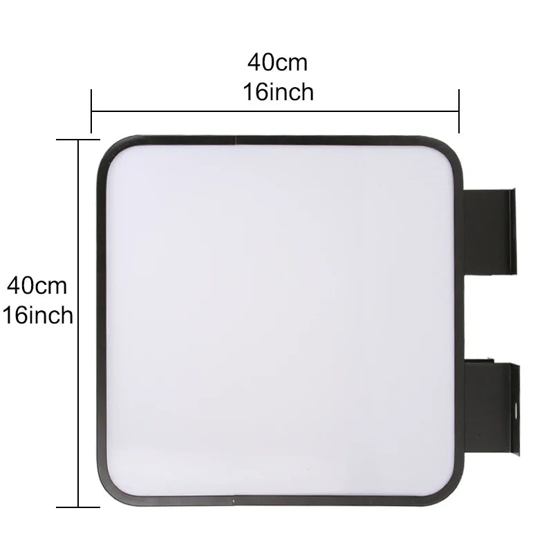 Enseigne drapeau rectangulaire – cotes du format 40 x 40 cm