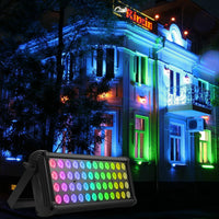 Lot de 2 projecteurs muraux LED RGB 48 LED, 80 W, DMX, effet arc-en-ciel