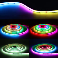 Ruban LED RGBIC COB connecté Wi-Fi – effets de couleurs RGBIC et rubans enroulés