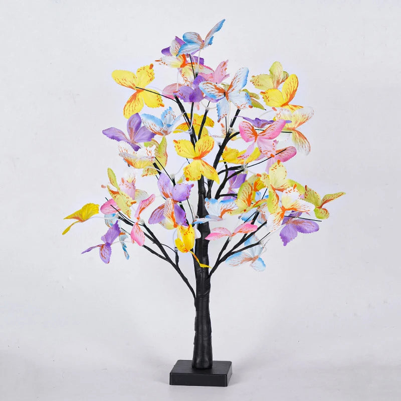 Arbre lumineux bonsaï – modèle papillons multicolores