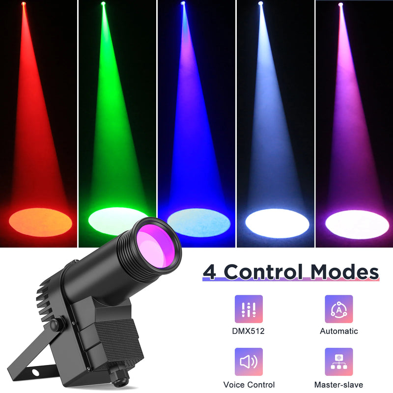 Pinspot LED RGBW 30 W DMX, lot de 2