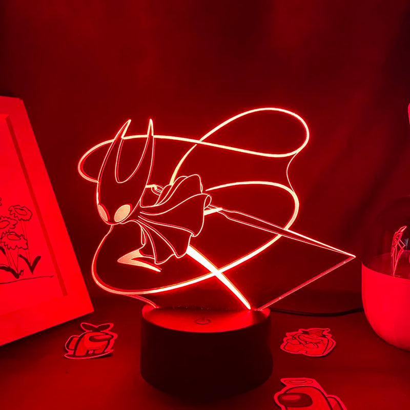 Lampe 3D Hornet – lumière rouge sur socle noir