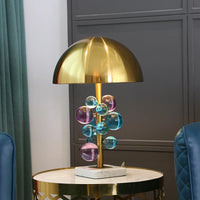 Lampe champignon à boules de verre – lampe champignon à boules de verre colorées dans un salon